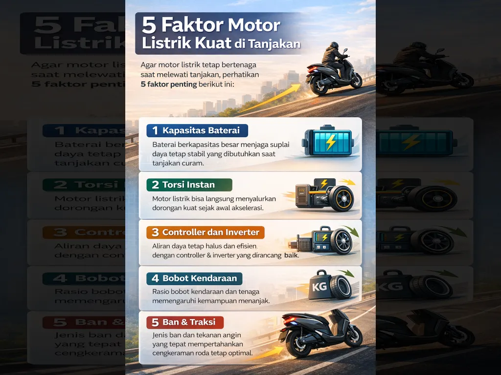 5 Faktor Motor Listrik kuat di tanjakan
